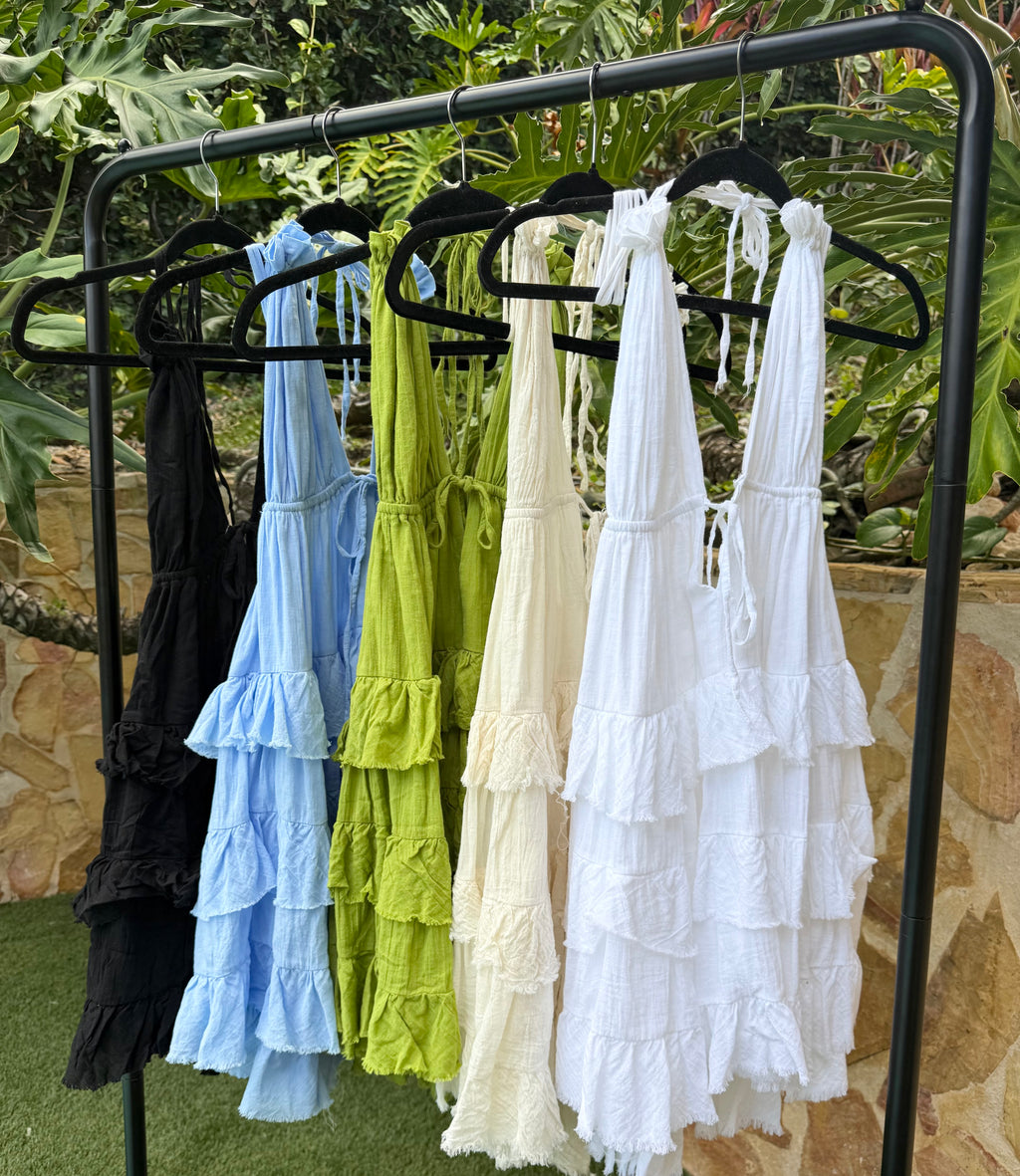 Long V Short Cotton Dress- 4165