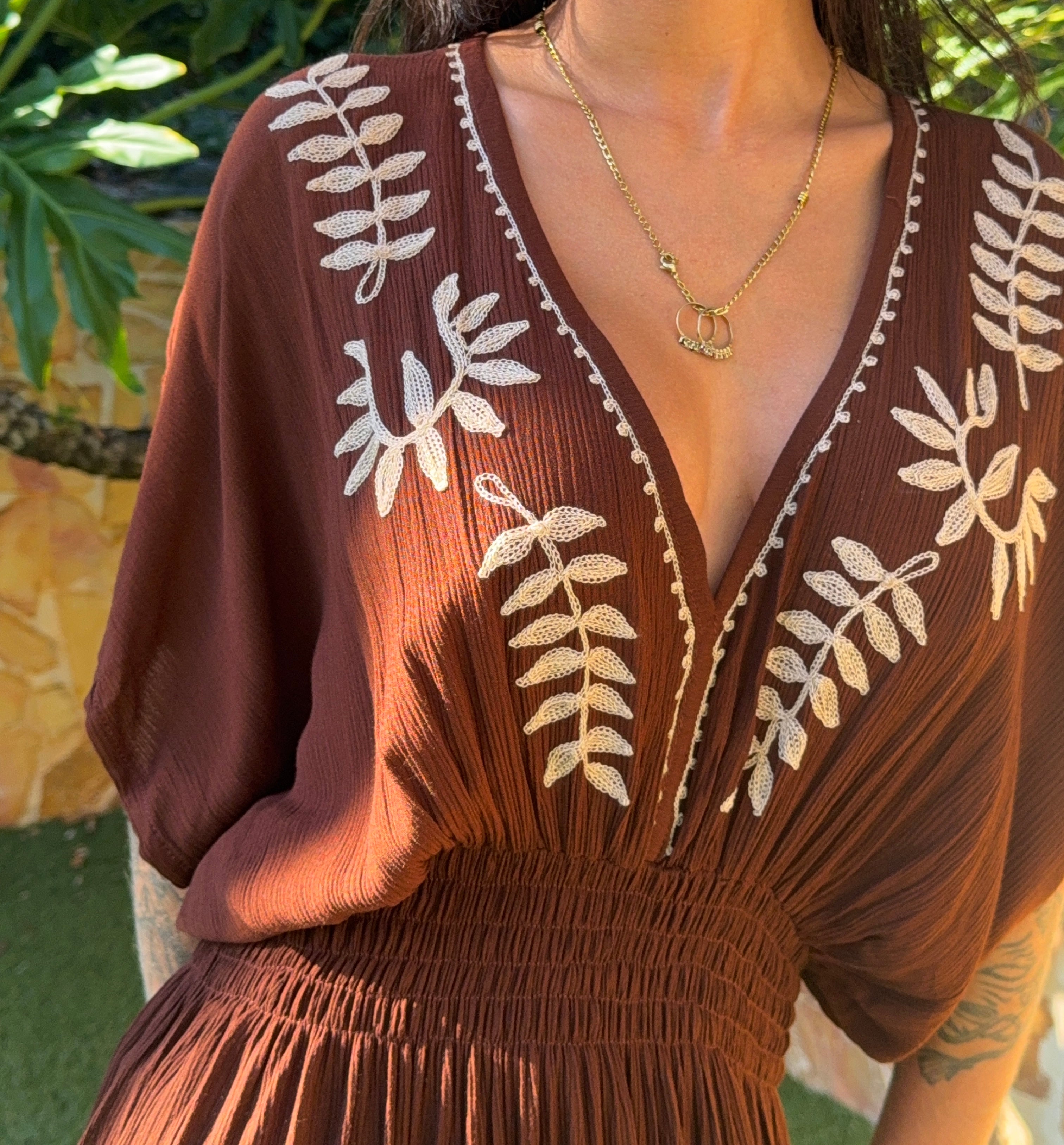 Boho Embroidered Maxi Dress