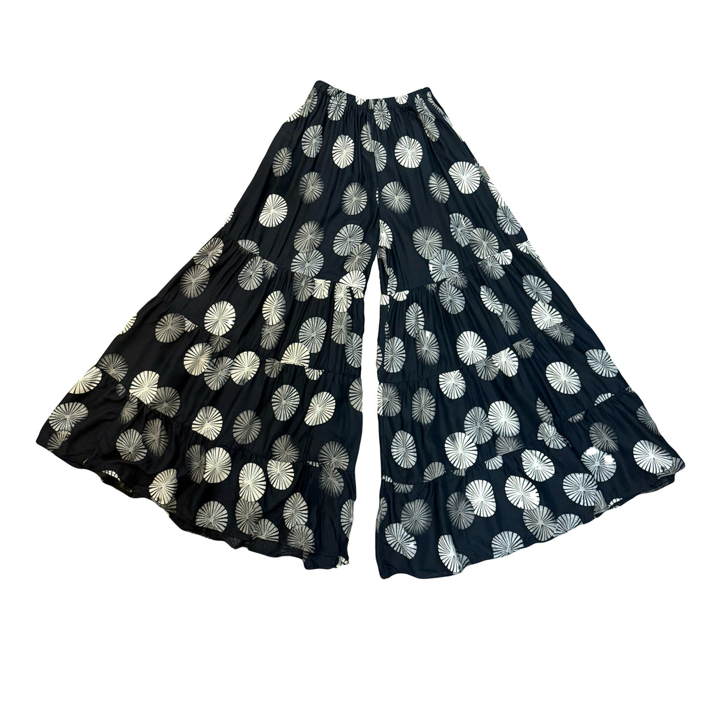 Black & Cream Bell Pants- 6357