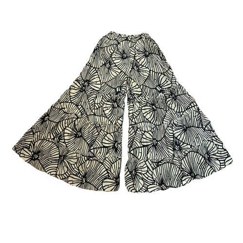 Black & Cream Bell Pants- 6357