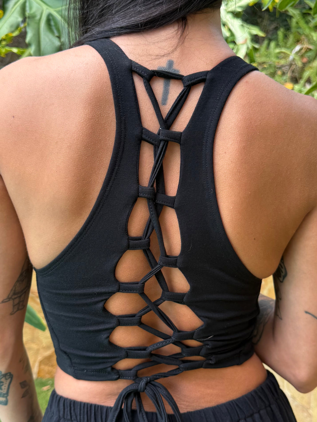 Crossed-back Crop Top- 4243