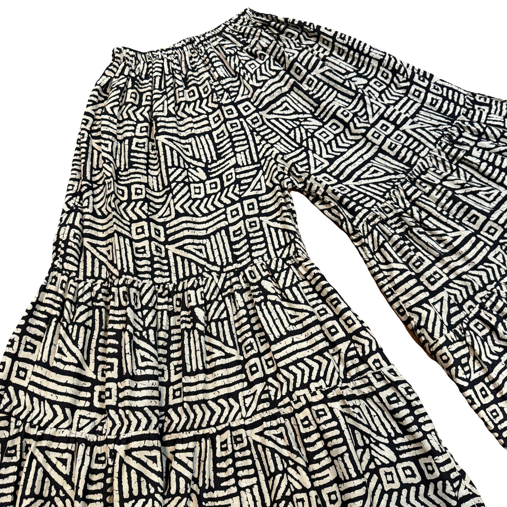 Black & Cream Bell Pants- 6357