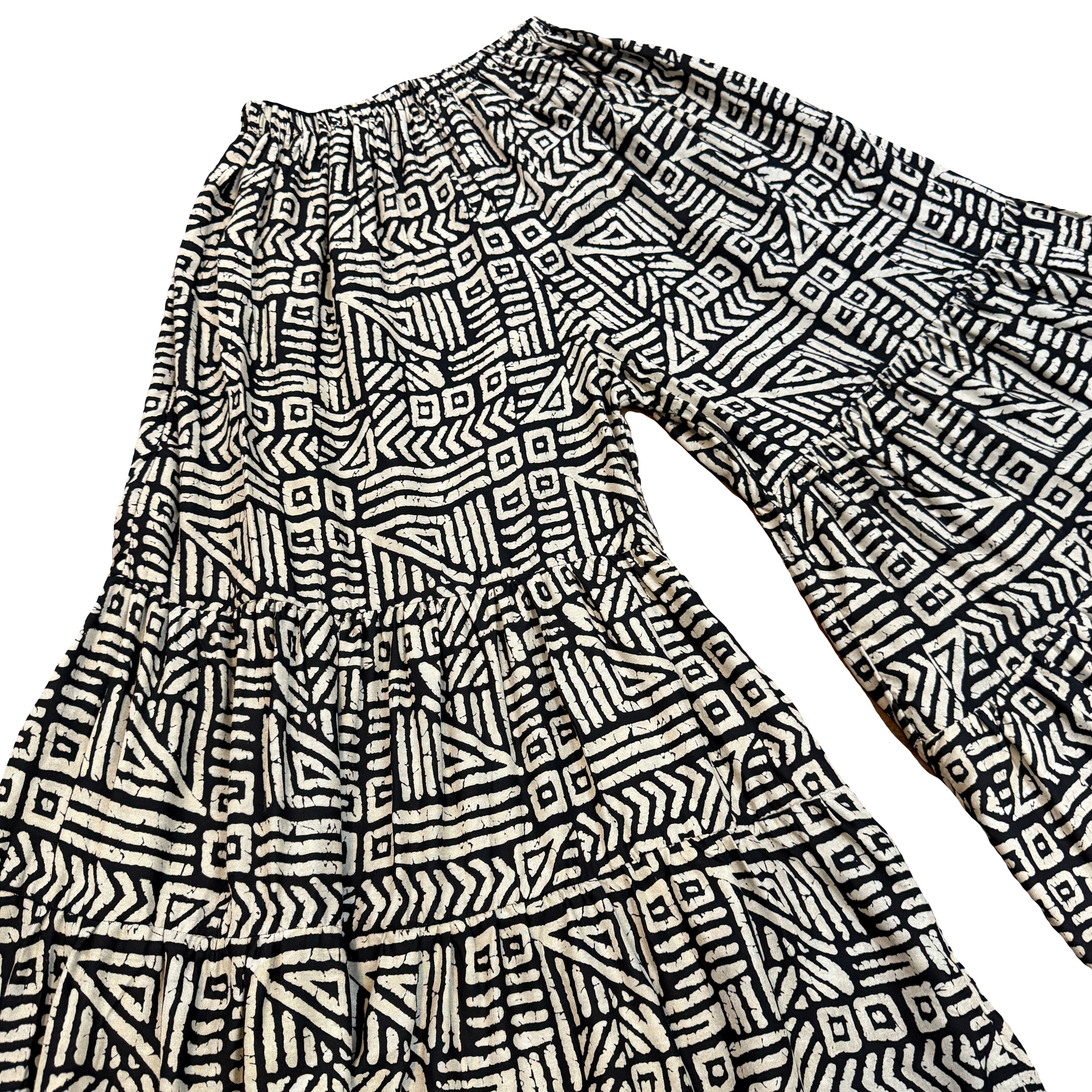 Black & Cream Bell Pants- 6357