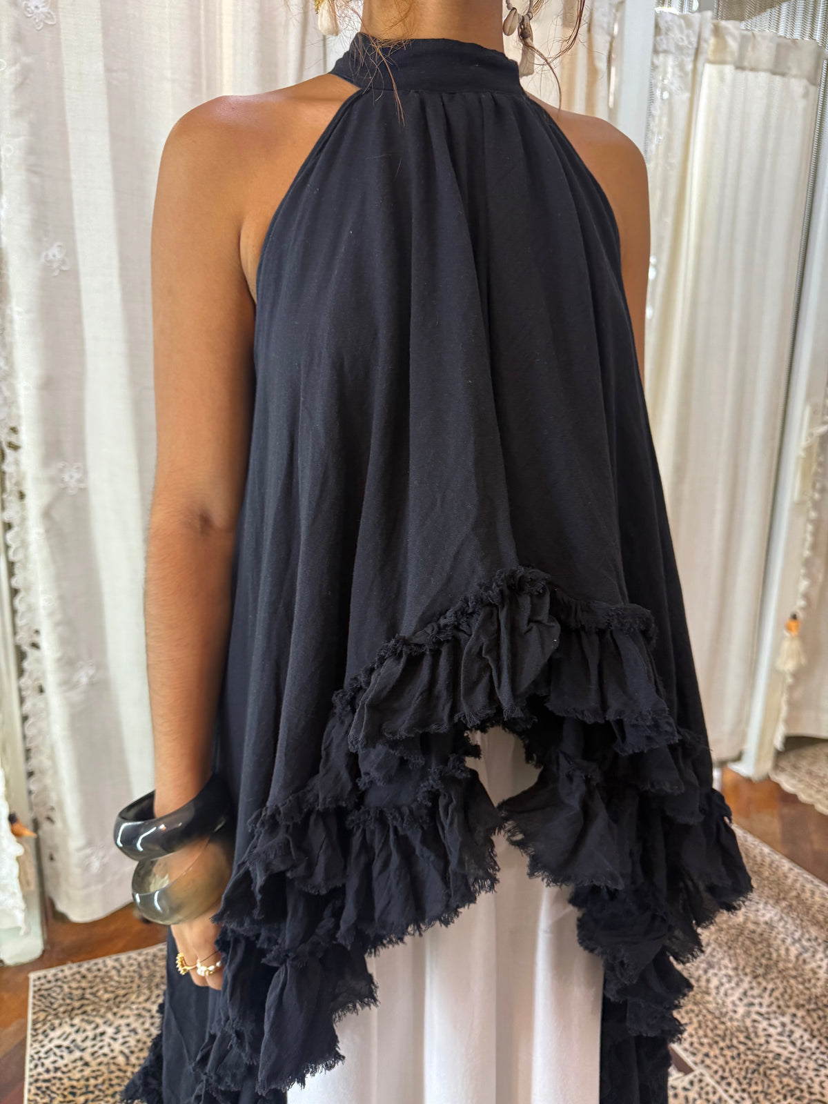Ruffle High-Low Halter Top- 5510