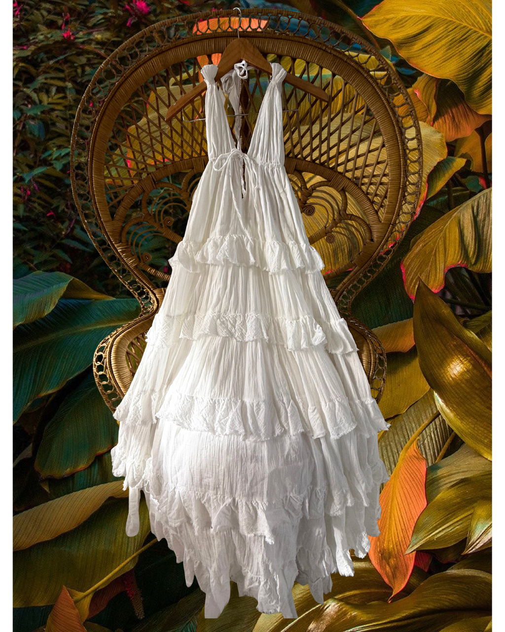 Long V Cotton Dress