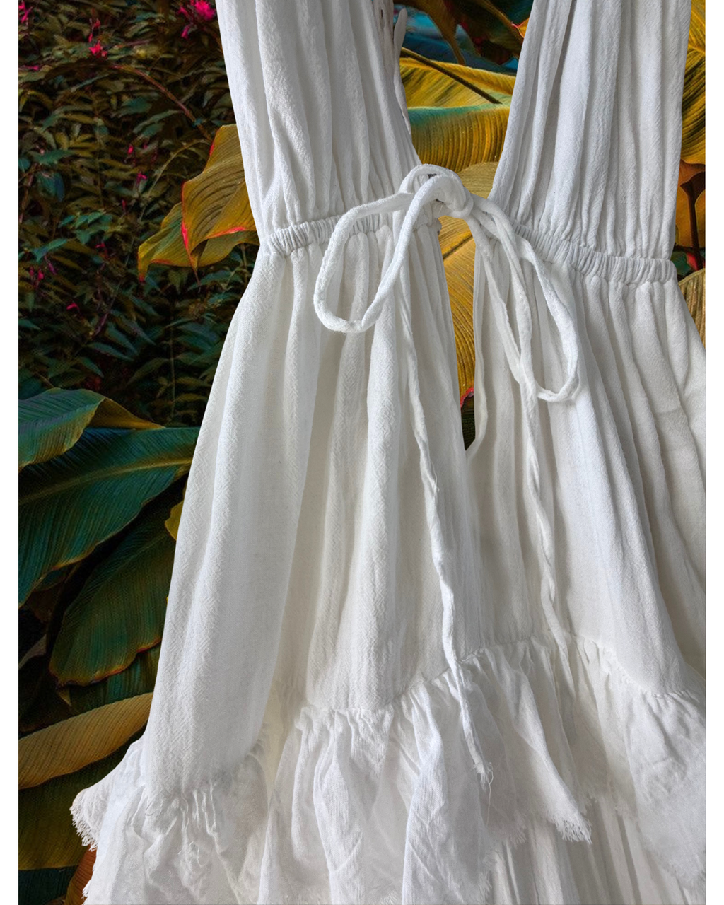 Long V Cotton Dress