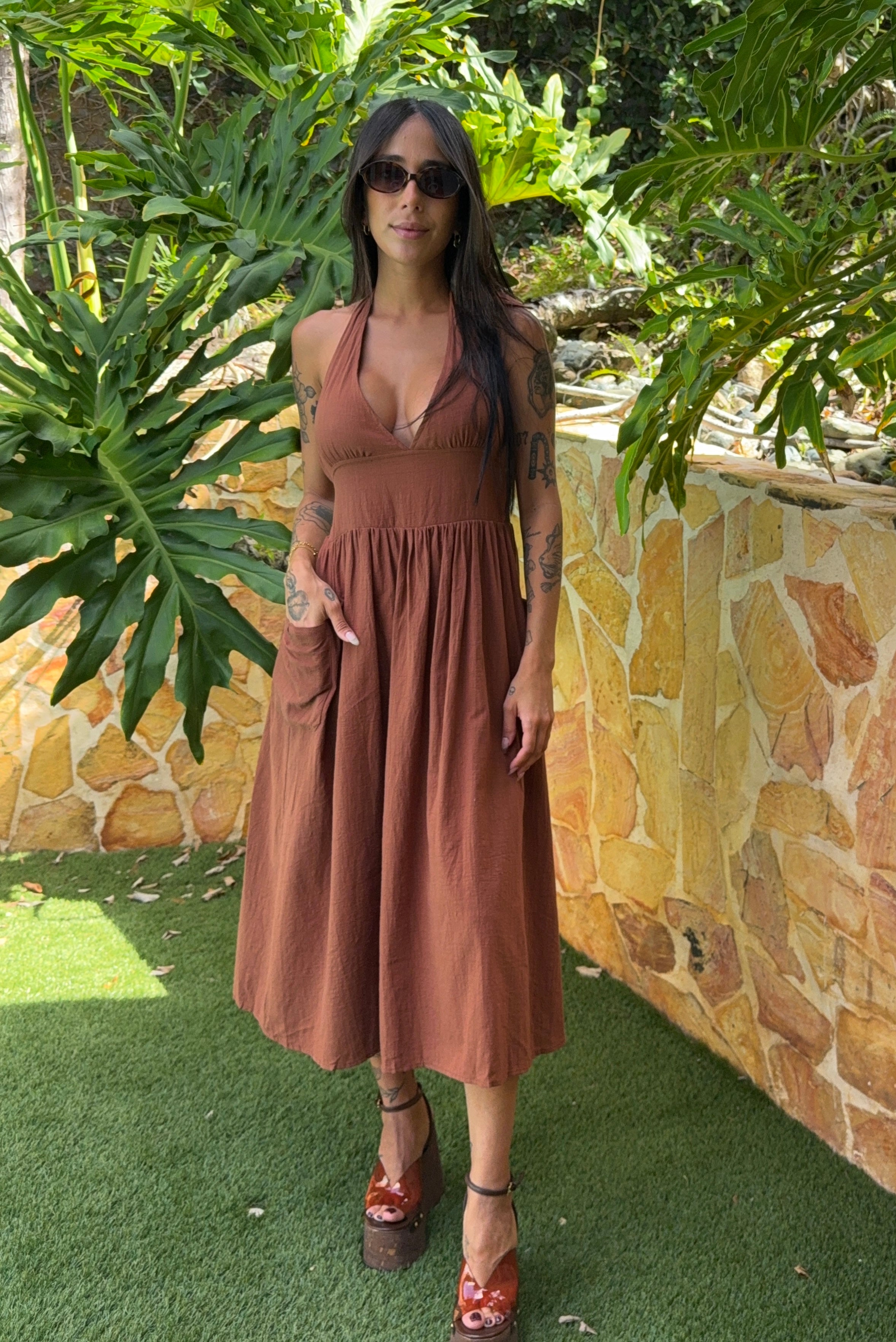 Linen Midi Dress- 5472